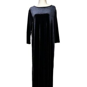 Rouge Black Velvet Maxi Dress Whimsygoth Witchy 3/4 Sleeve Gothic Size Medium